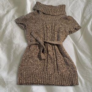 Cozy Brown Knit Sweater Dress